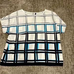 Alex Marie Navy and White Blouse XL